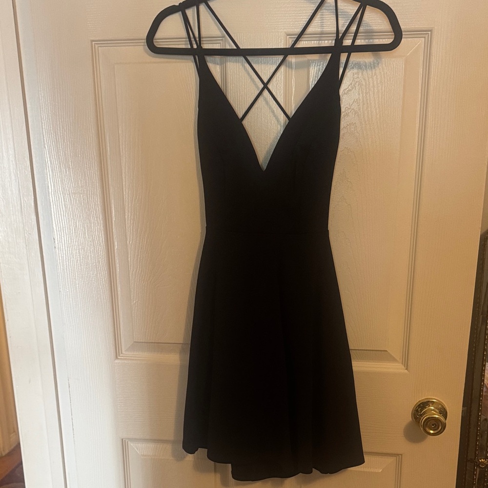 Lulu's Black Backless Spaghetti Strap Dress